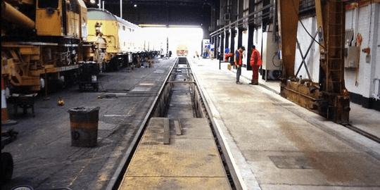 Preparing Wigan Train Maintenence station for a new epoxy floor